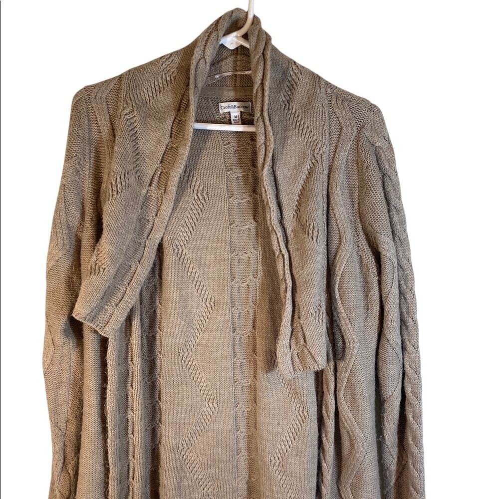 Croft & Barrow Beige Cardigan Sweater Size Medium
